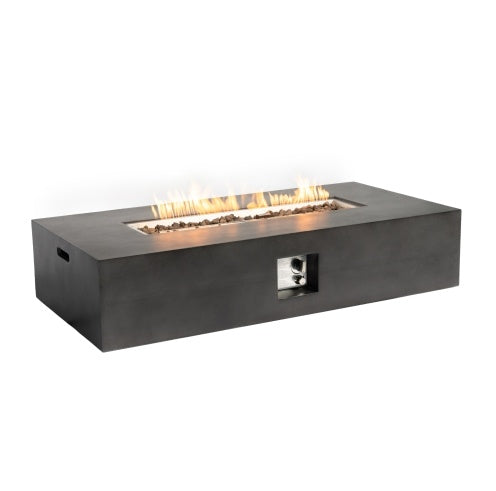 \Large Rectangular Stone Gas Fire Pit With Lava Canopy Inkedjoy