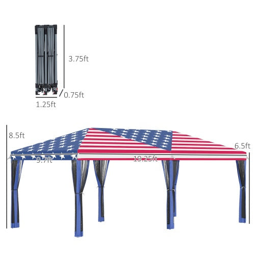 10 X 20 Up Canopy Tent With Netting, Heavy Duty Inkedjoy