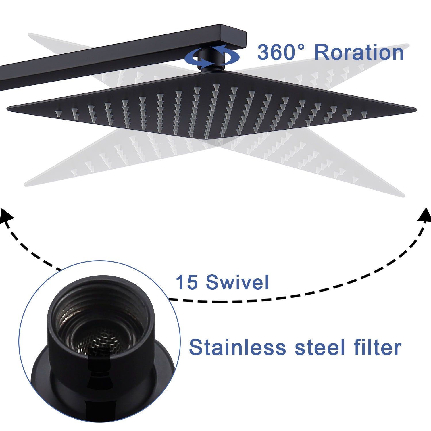 Shower System Shower Faucet Combo Set Wall Mounted With 10" Rainfall Shower Head And Handheld Inkedjoy