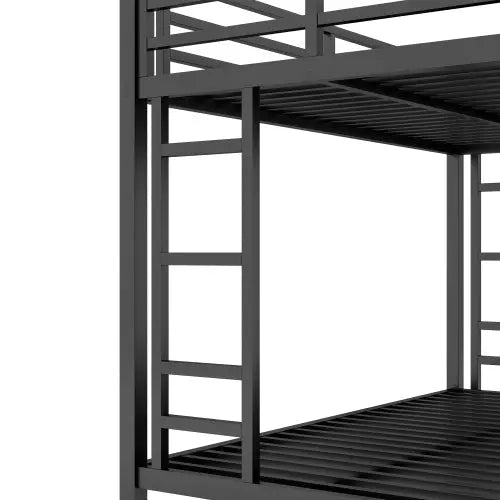 Metal Full XL Over Queen Bunk Bed -Black My Store