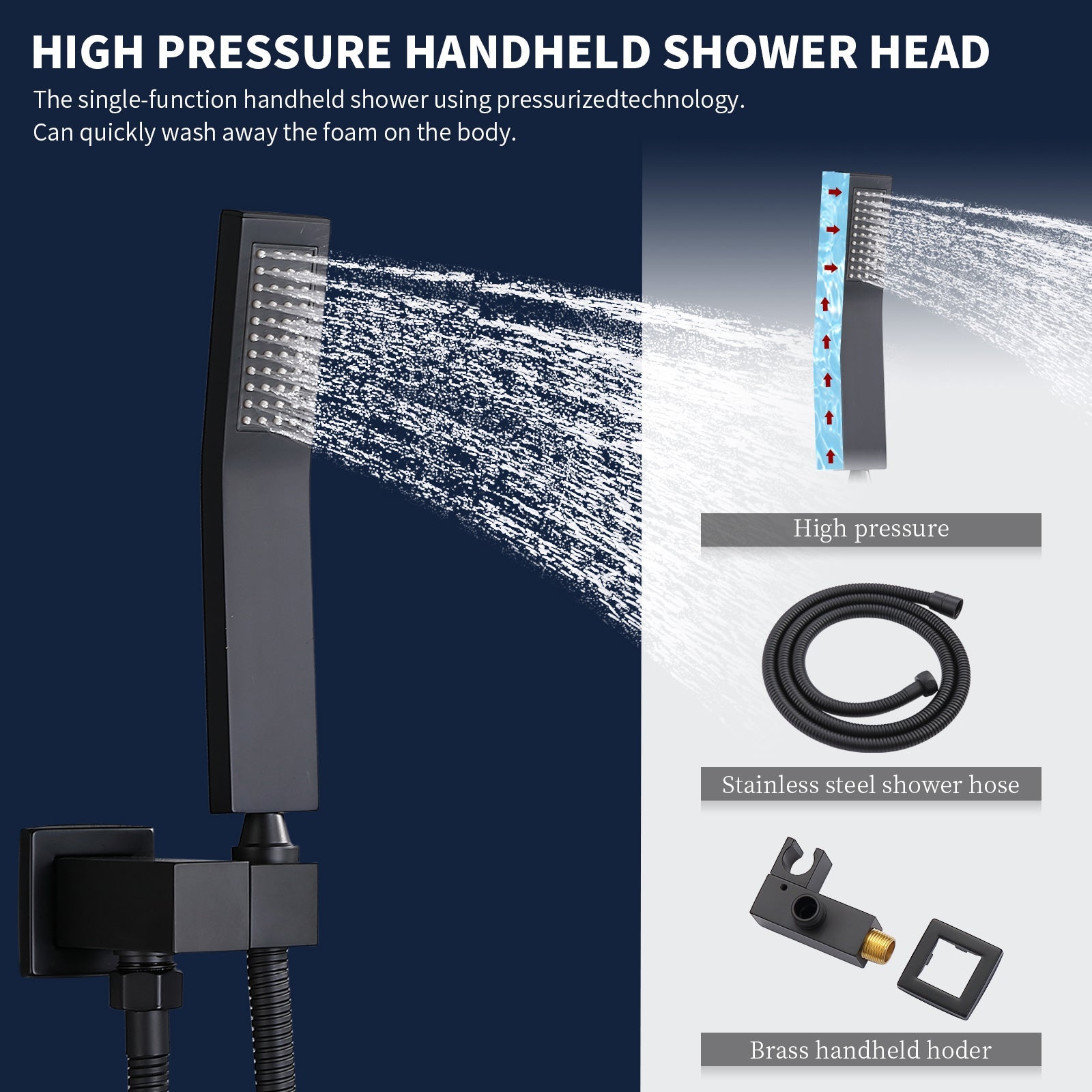 Shower System Shower Faucet Combo Set Wall Mounted With 10" Rainfall Shower Head And Handheld Inkedjoy