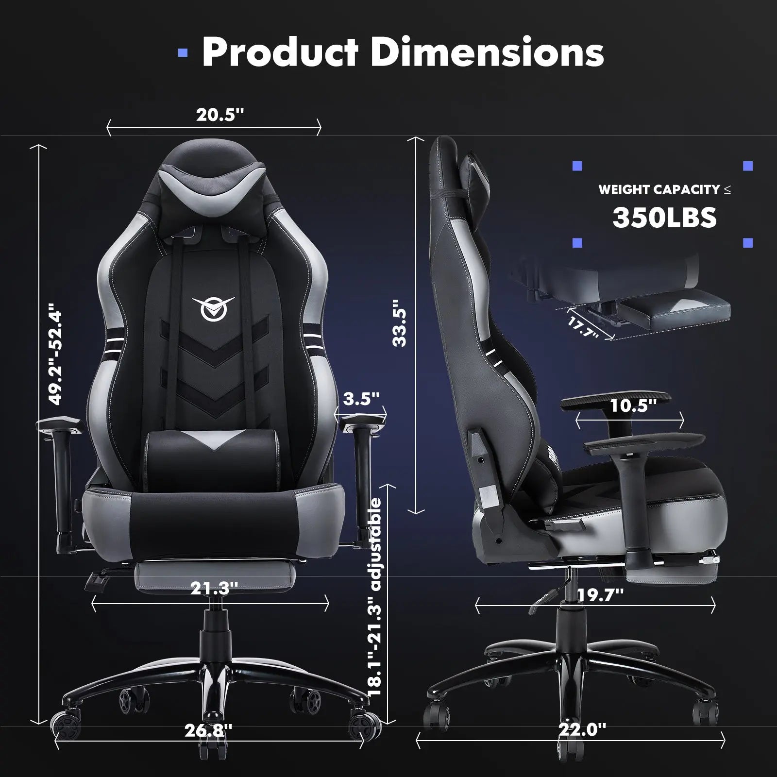 Tall Gaming Chair 350lbs Racing Computer Gaming Chair My Store