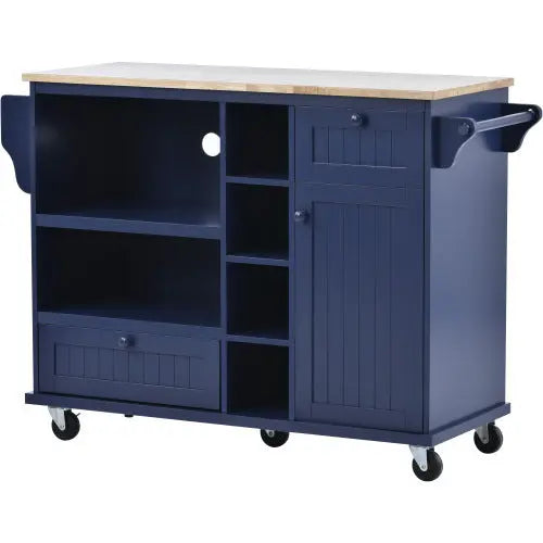 Kitchen Island Cart With Storage Cabinet And Two Locking Wheels My Store