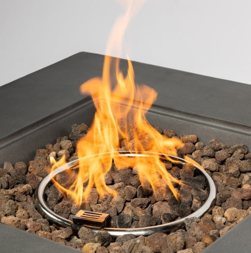 Outdoor Propane Fire Pit Table,Square Stone 35-inch Planter Base Lava Rocks And Waterproof Cover Inkedjoy