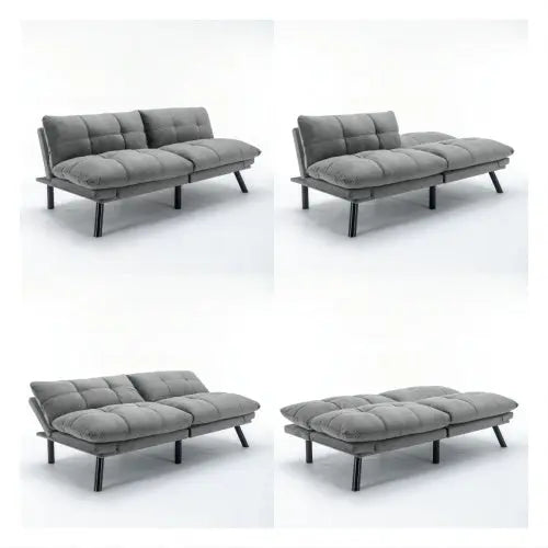 Light Grey Convertible Folding Modern Sofa Bed My Store