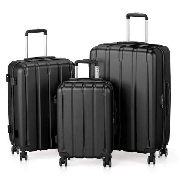 Three In One Set With Vertical Stripe Pattern ABS PC Luggage, 20in, 24in, 28in ABS Inkedjoy