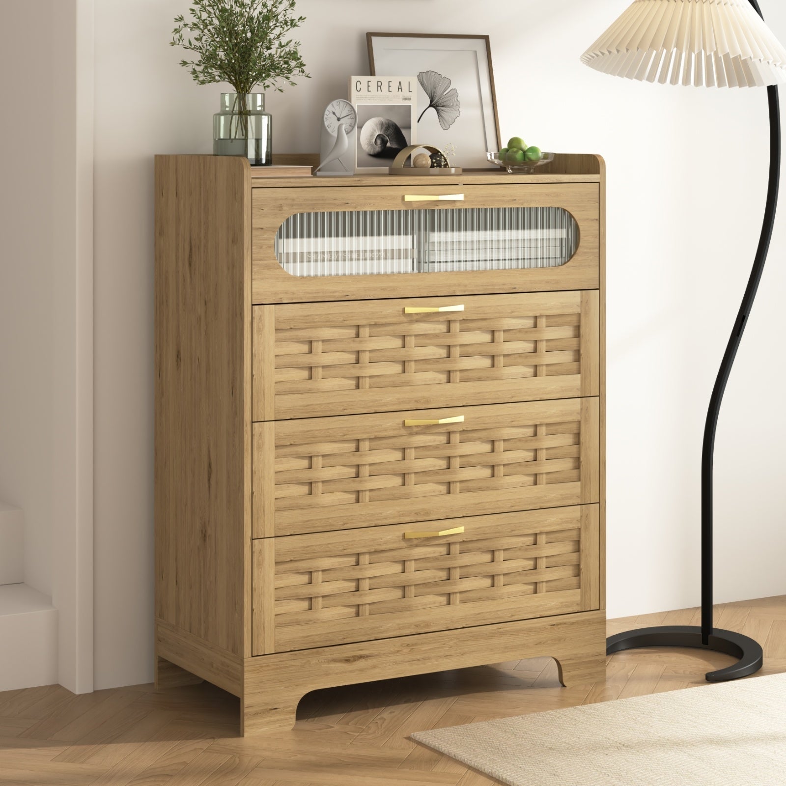 Wood 4 Drawer Dresser Modern Chest My Store