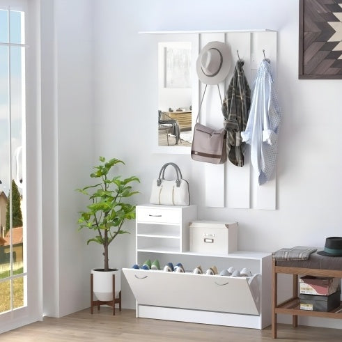 Combination Model Gate Cabinet With Shoe CabinetHang Shelf Mirror Inkedjoy