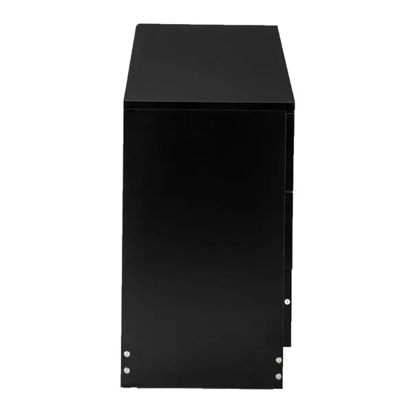 3 Drawers Bedside Table Black My Store