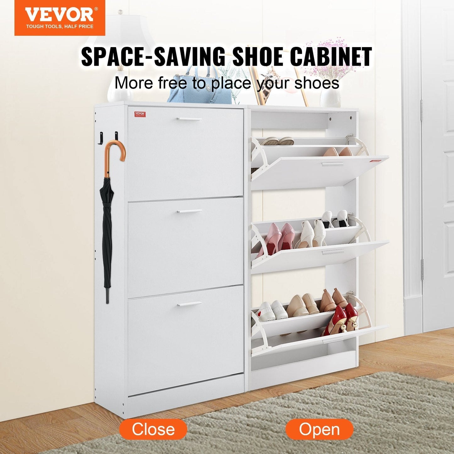 Shoe Cabinet With 3 Flip Drawers Inkedjoy