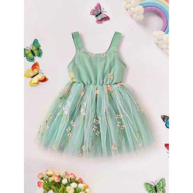 Toddler Girl Sleeveless Floral Sundress Inkedjoy