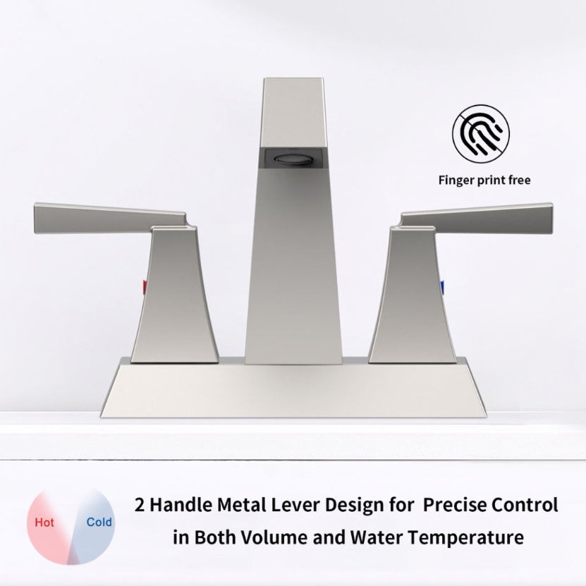 2-Handle Bathroom Sink Faucet Brushed Nickel My Store