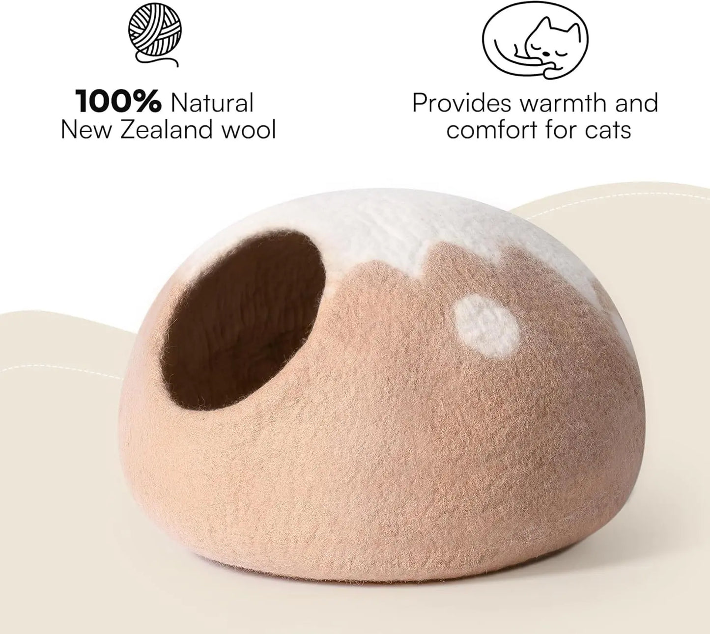 MEWOOFUN Wool Cat Cave Bed My Store