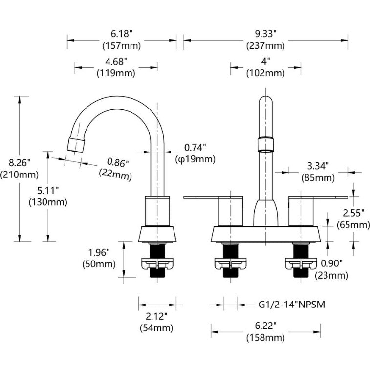 2 Handles Bathroom Sink Faucet, Brushed Nickel Ohberri