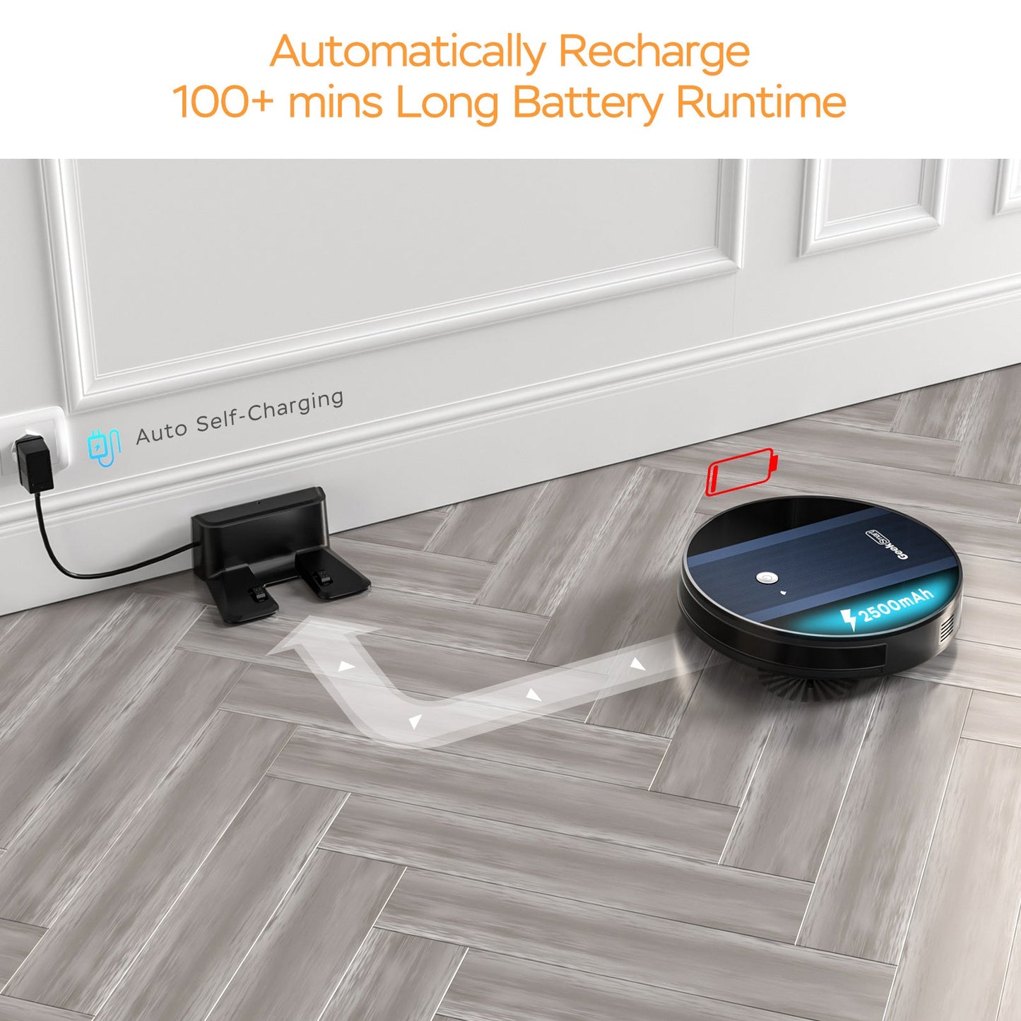 Geek Smart Robot Vacuum Cleaner G6 Plus, Ultra-Thin, 1800Pa Inkedjoy