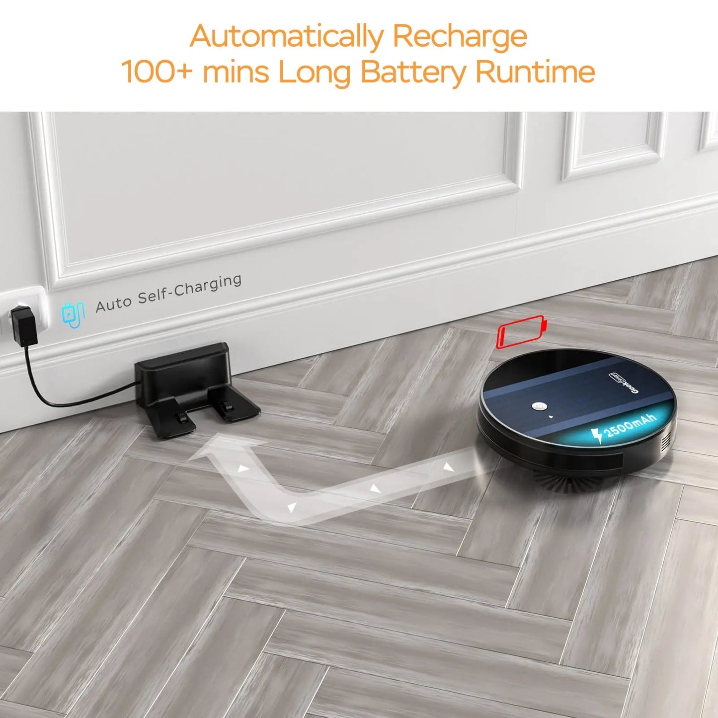 Geek Smart Robot Vacuum Cleaner G6 Plus, Ultra-Thin, 1800Pa Inkedjoy