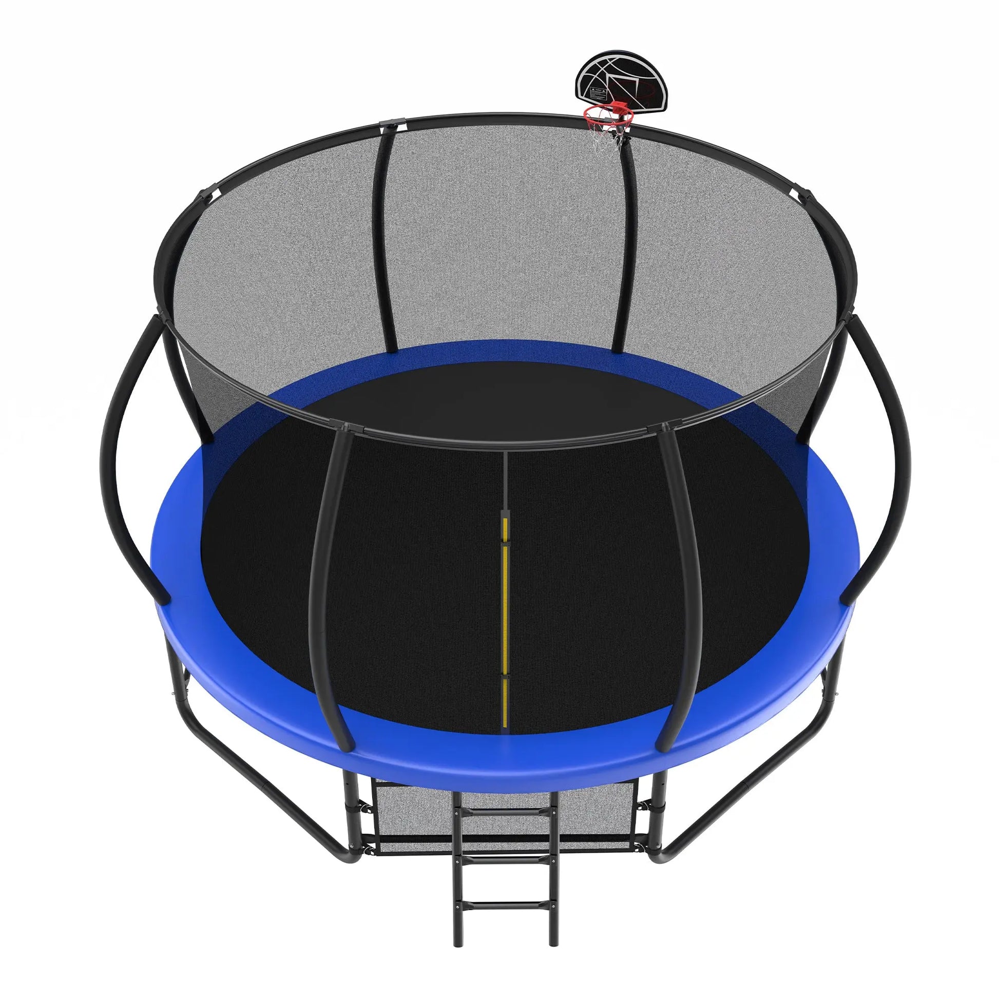 14 Foot Fenced Trampoline With Ladder And Rust Proof Coating Inkedjoy