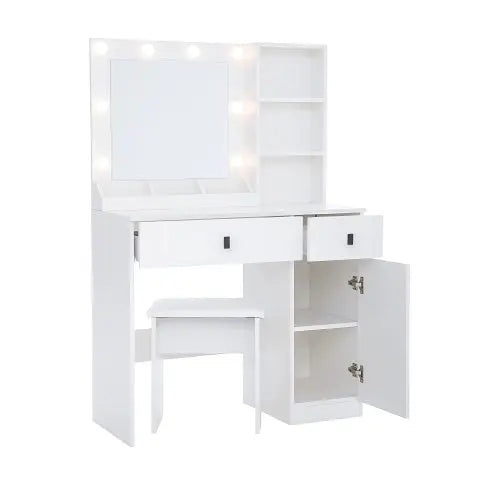 Vanity Desk With Lights With Large Drawers My Store