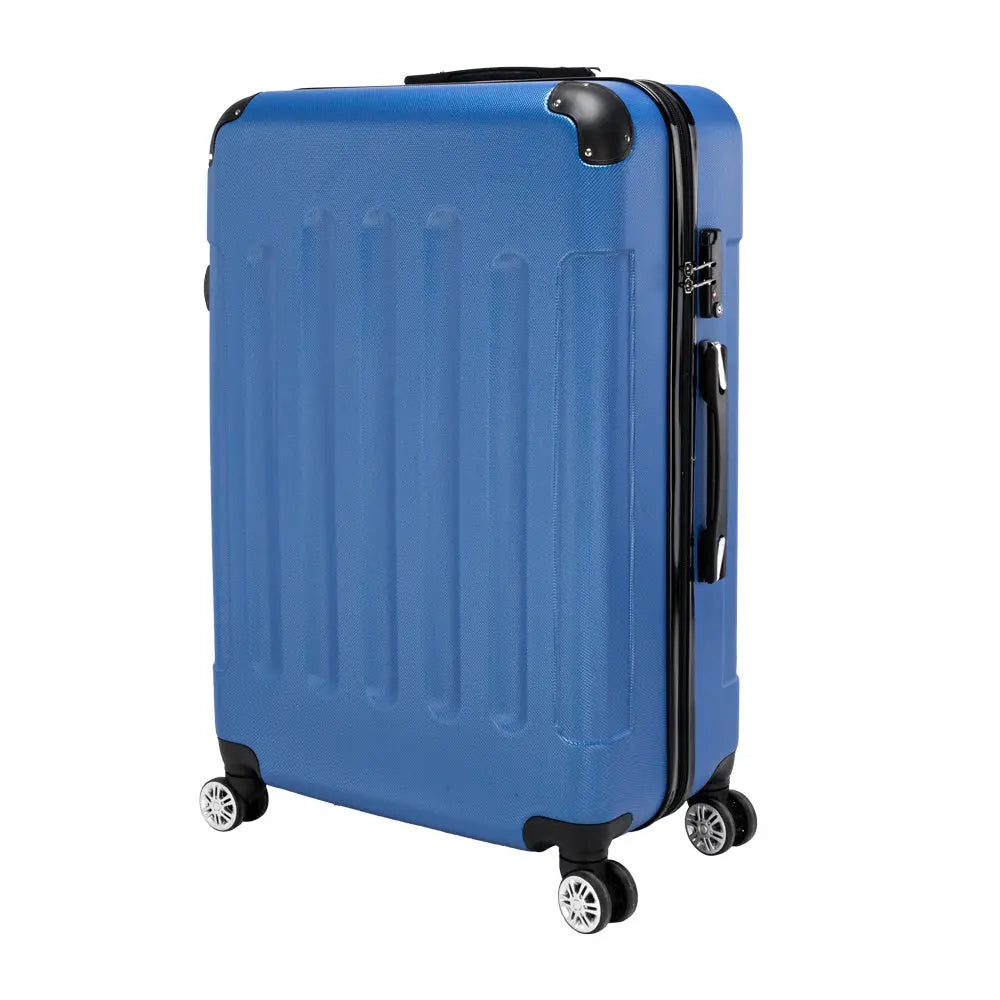 Three In One ABS Suitcase 20 Inches 24 Inches 28 Inches Blue Inkedjoy
