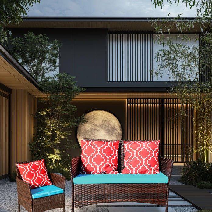 Outdoor Recreation, Courtyard Garden, Rattan Table And Chair Combination Inkedjoy