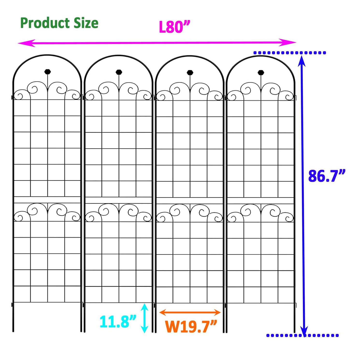 Metal Garden Trellis For Outdoor Climbing Plants Inkedjoy
