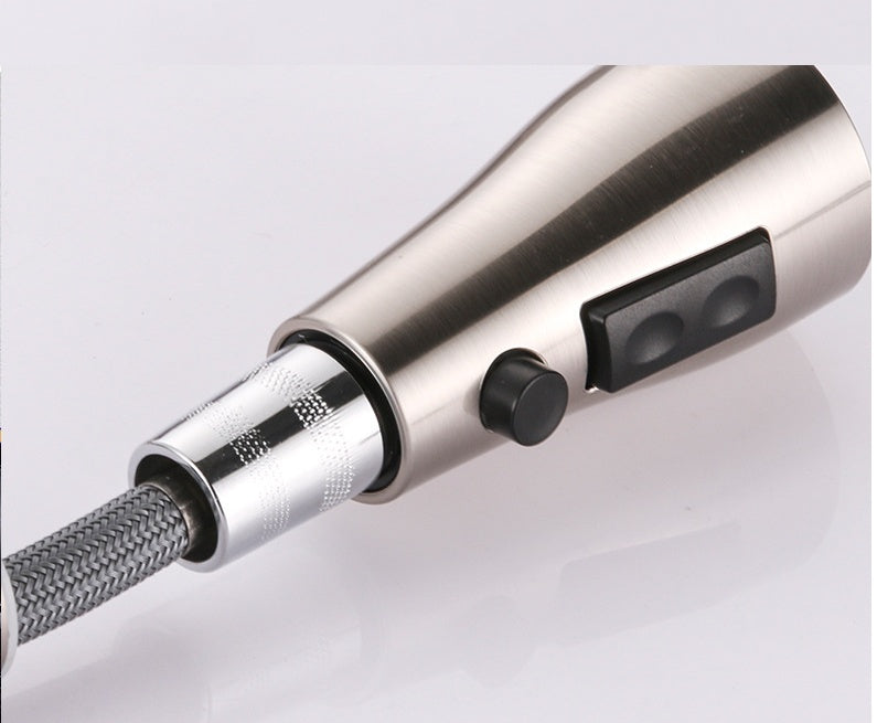 Pull-out Hot And Cold Household Kitchen And Dishwashing Brushed Copper Sink Faucet Ohberri