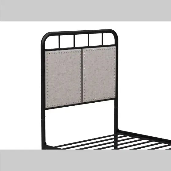 Double-size Linen Upholstered Platform Metal Bed Frame My Store