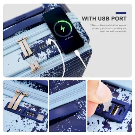 Luggage 3Piece Sets, 20  24 With Front Pocket My Store