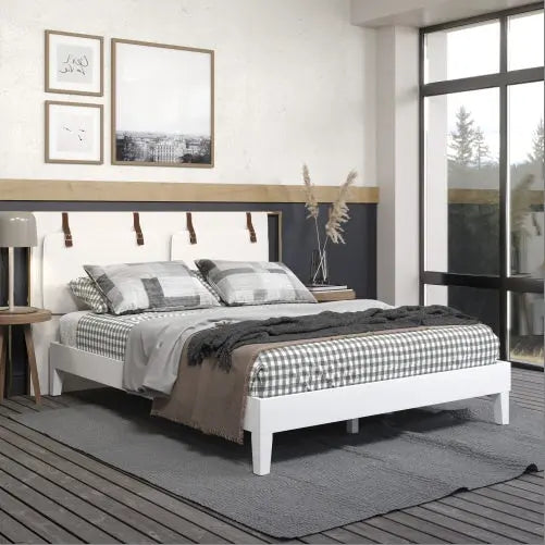 Nix - Queen Platform Bed - White My Store
