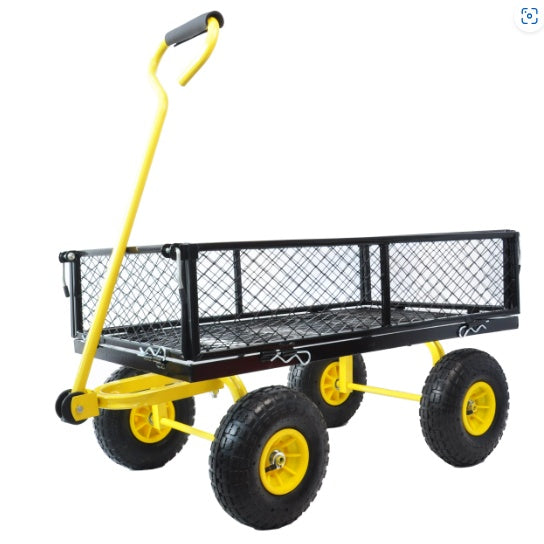 Garden Cart Steel Garden Cart With Swivel Handle Practical Heavy Duty Garden Cart Inkedjoy
