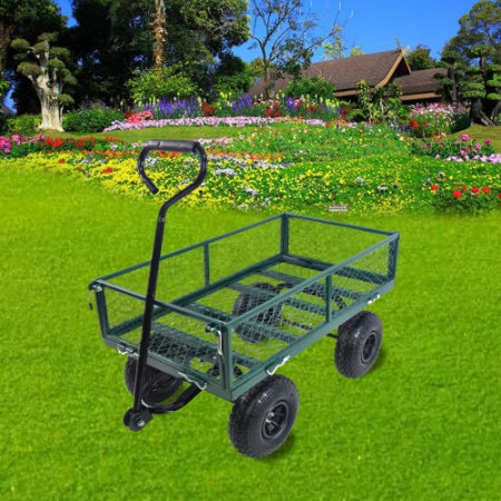 Wagon Garden Cart 660 Lbs Steel Garden Cart With Rotating Handle And Removable Sides Inkedjoy