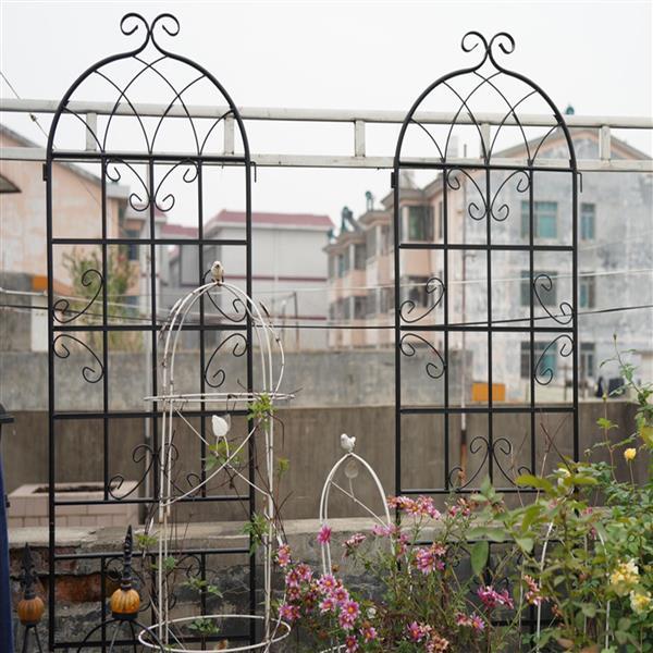 Metal Garden Trellis , Suitable For Climbing Plants, Outdoor Flower Stand - Black Inkedjoy