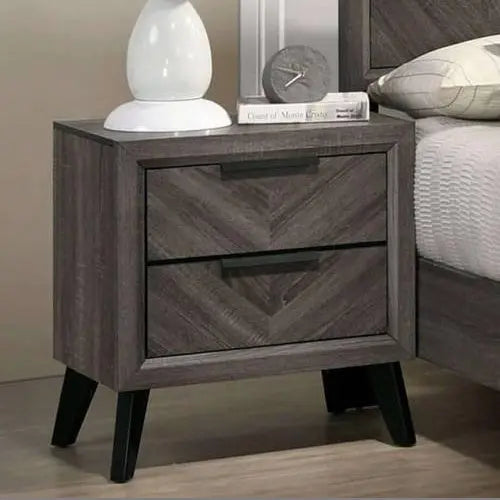 Gray Color 1pc Nightstand Bedroom Replicated Wood Grain My Store