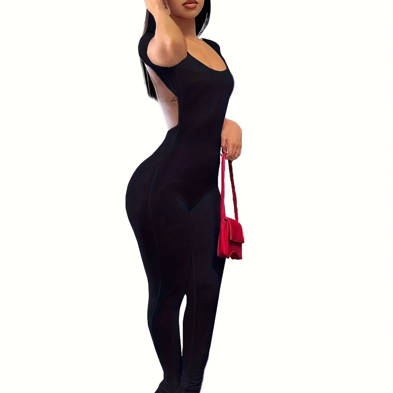 Solid Split Bodycon Jumpsuit for Women - Stylish & Durable Ohberri