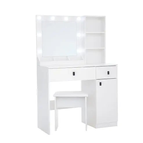 Vanity Desk With Lights With Large Drawers My Store