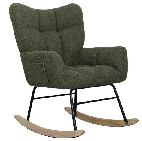 Modern Rocking Accent Chair- Deep Green My Store