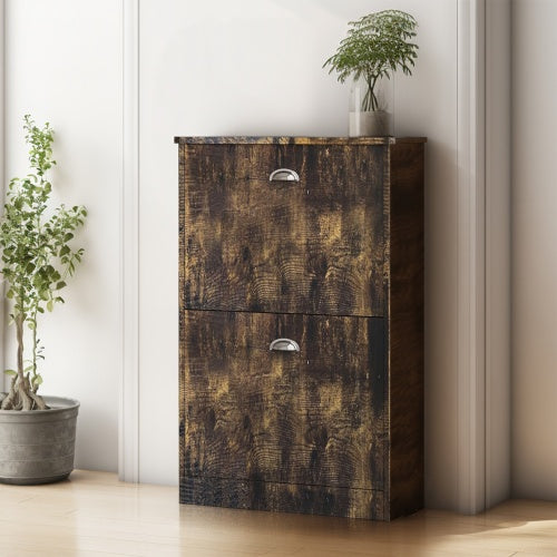 Shoe Cabinet,Hidden Slim Narrow Original Wood Color Inkedjoy