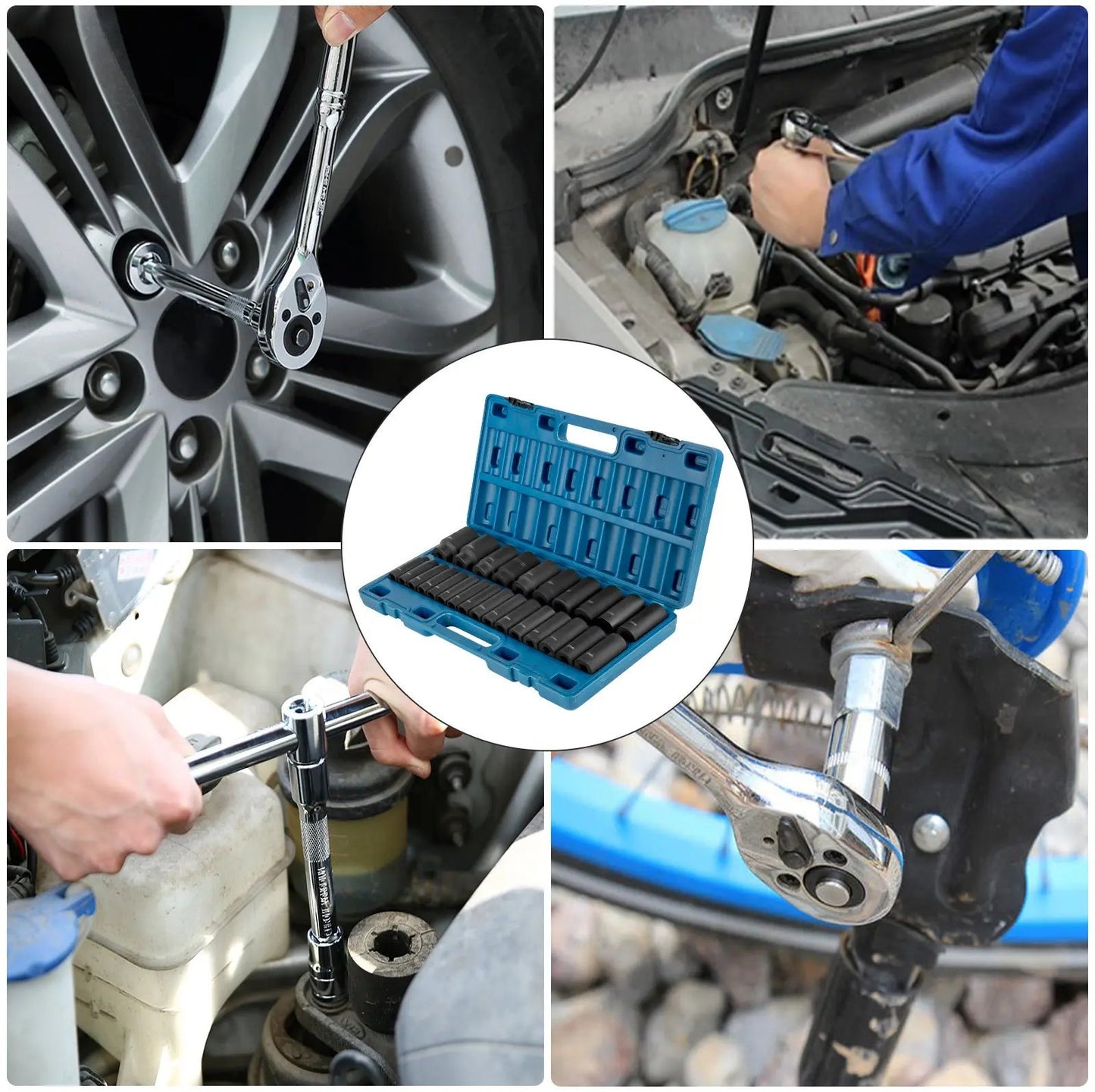 Impact Socket Set 26 Piece Impact Sockets, Deep Socket With A Storage Cage My Store