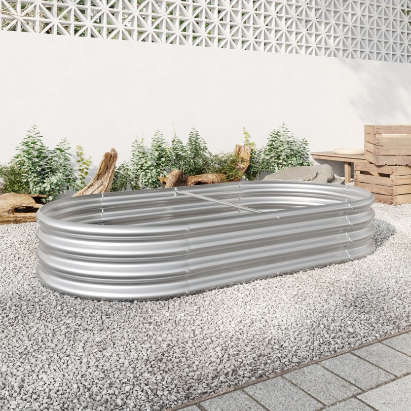Oval Large Metal Raised Garden Bed For Plants, Vegetables, Flowers My Store