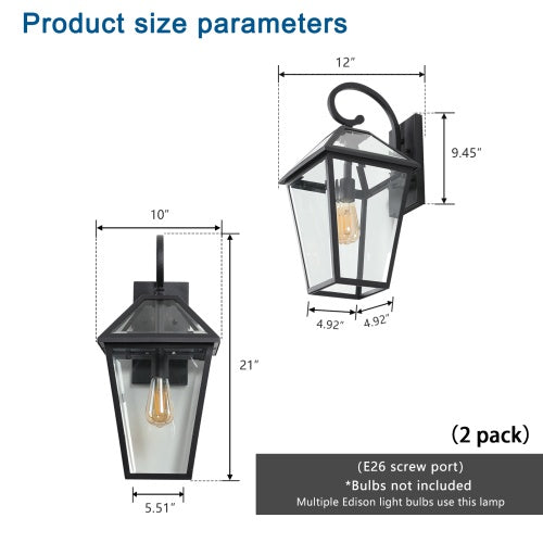 Modern Outdoor Waterproof Wall Lights Support Many Types Of Bulb-2 Packs My Store
