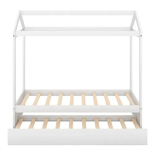 House Bed With Trundle- White My Store