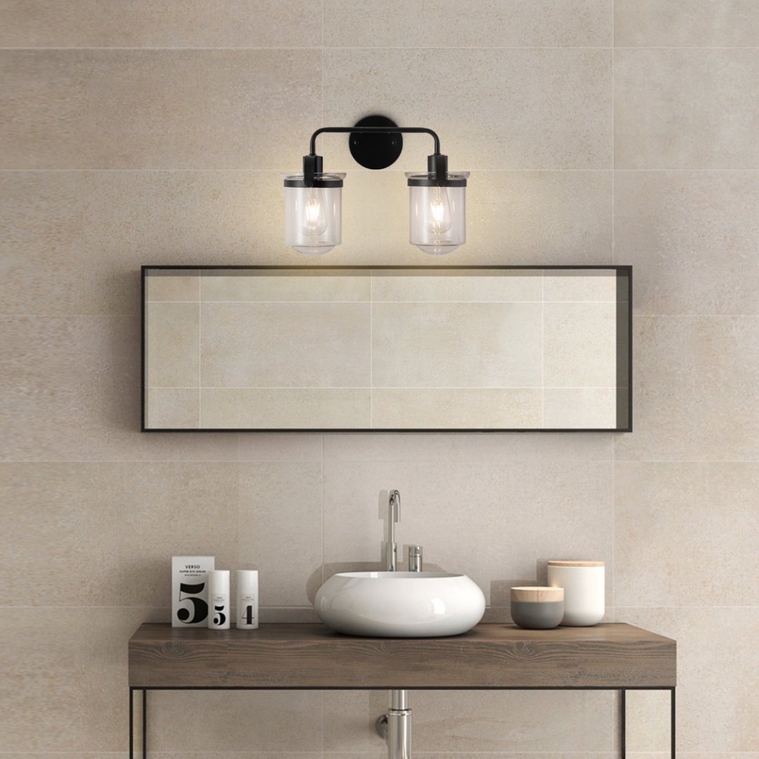 2-Light With Clear Glass Shade,Modern Sconce My Store
