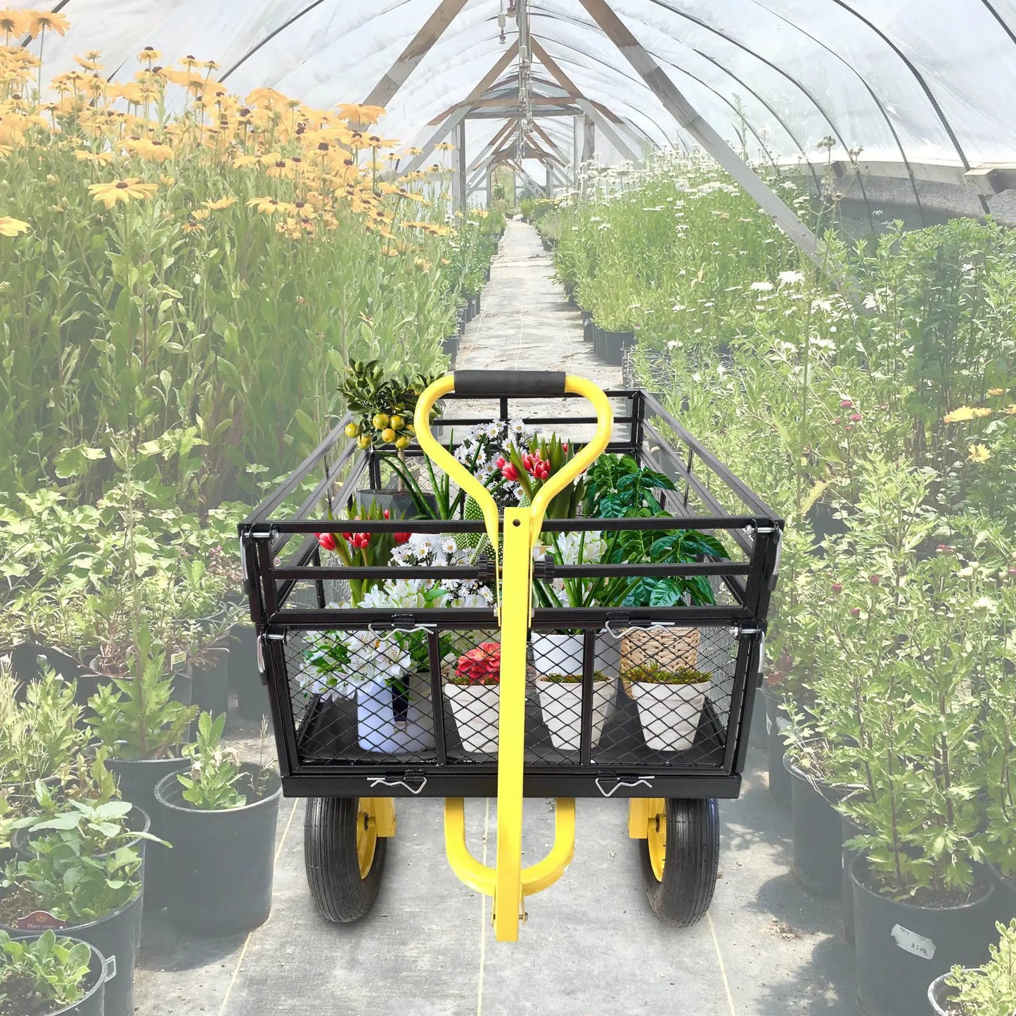 Steel Garden Cart, Heavy Duty 1400 Lbs Capacity My Store