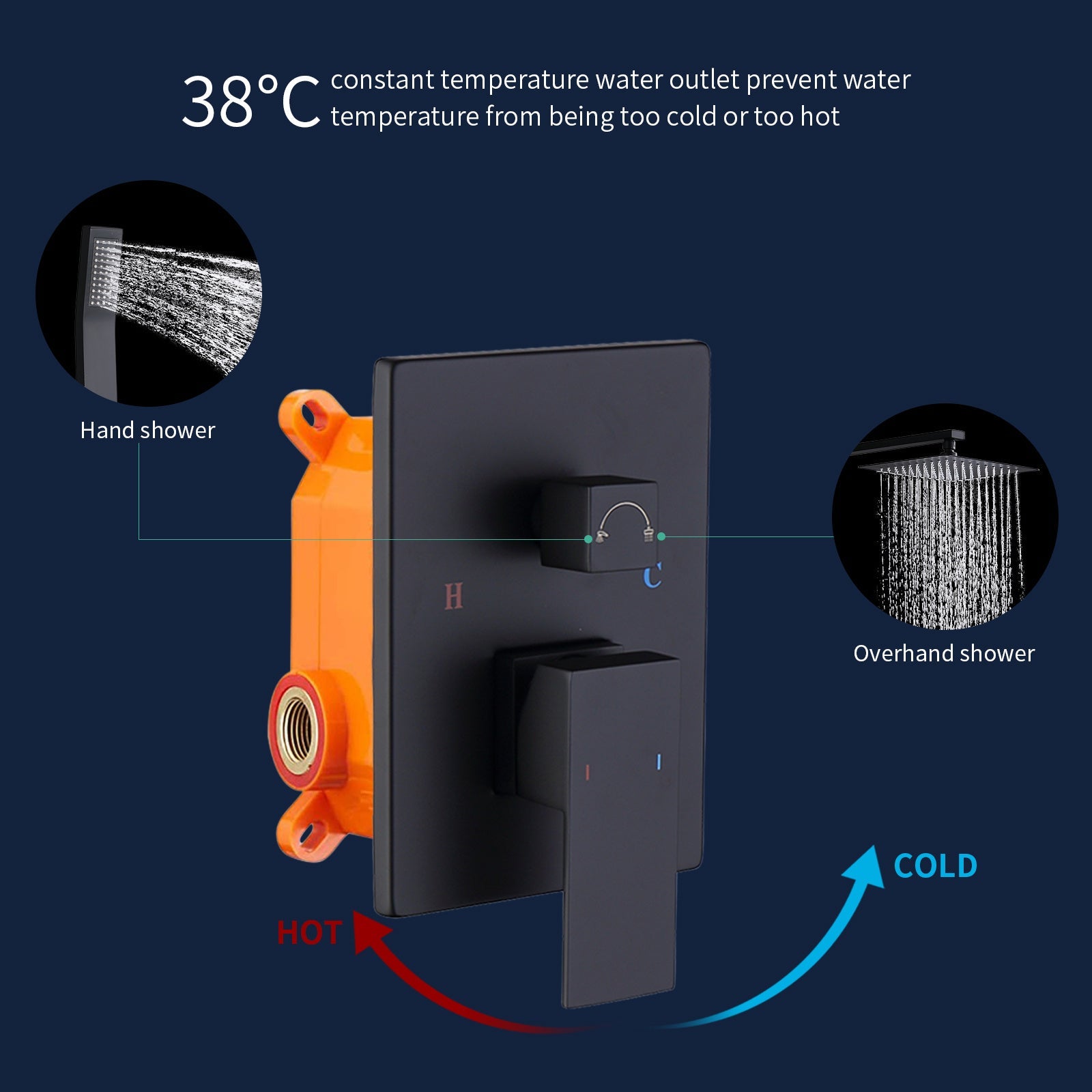 Shower System Shower Faucet Combo Set Wall Mounted With 10" Rainfall Shower Head And Handheld Inkedjoy