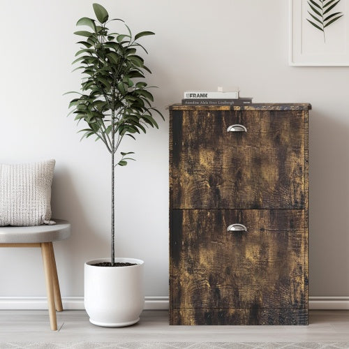 Shoe Cabinet,Hidden Slim Narrow Original Wood Color Inkedjoy