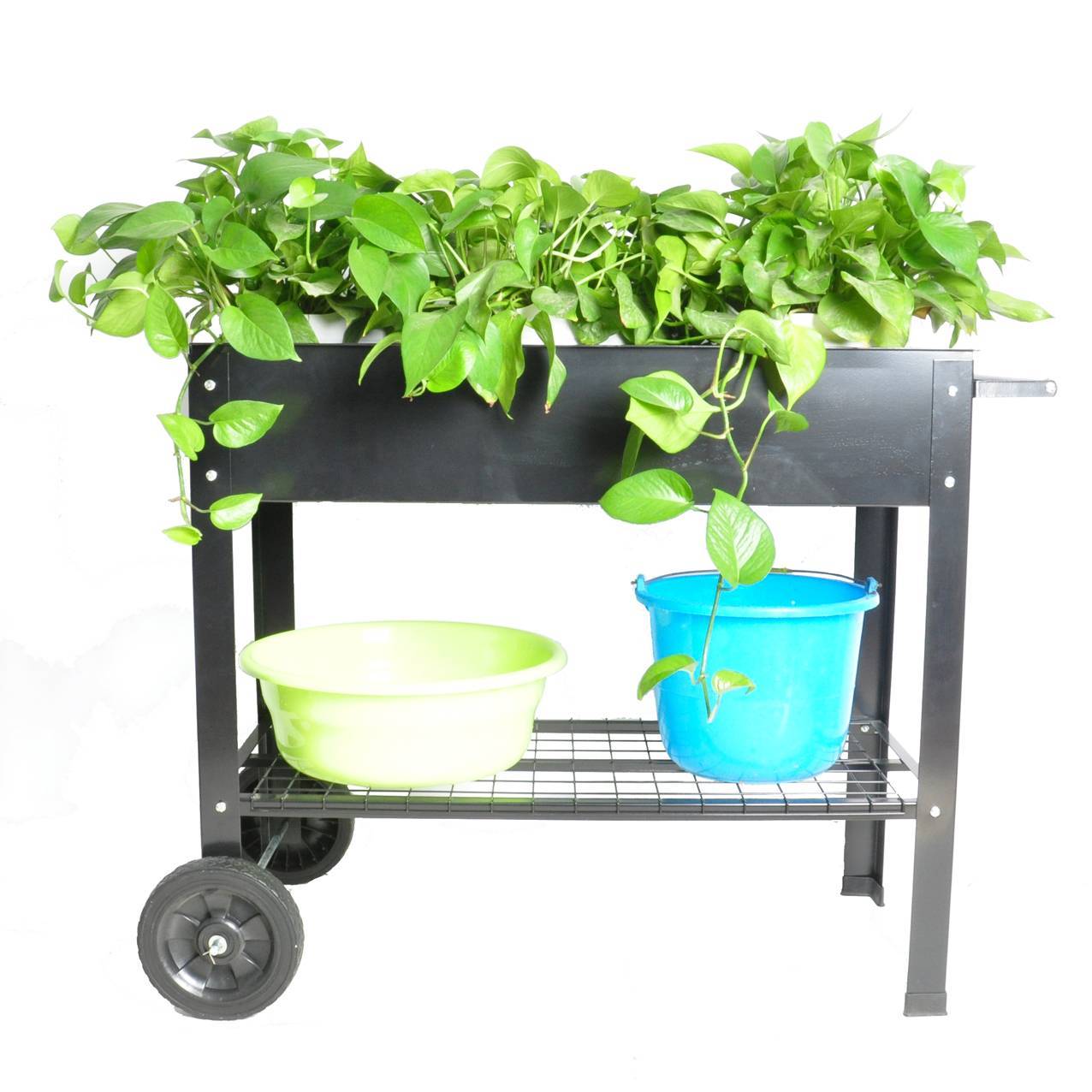 Mobile Metal Raised Garden Bed Cart With Legs Inkedjoy