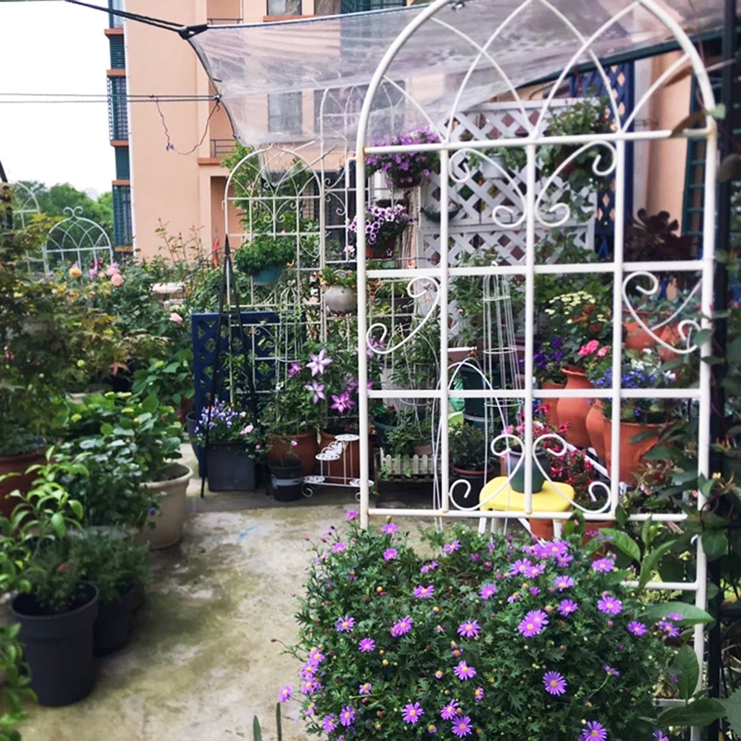 4 Pack Metal Garden Trellis 7  X19.7 Rustproof For Climbing Plants Support Inkedjoy