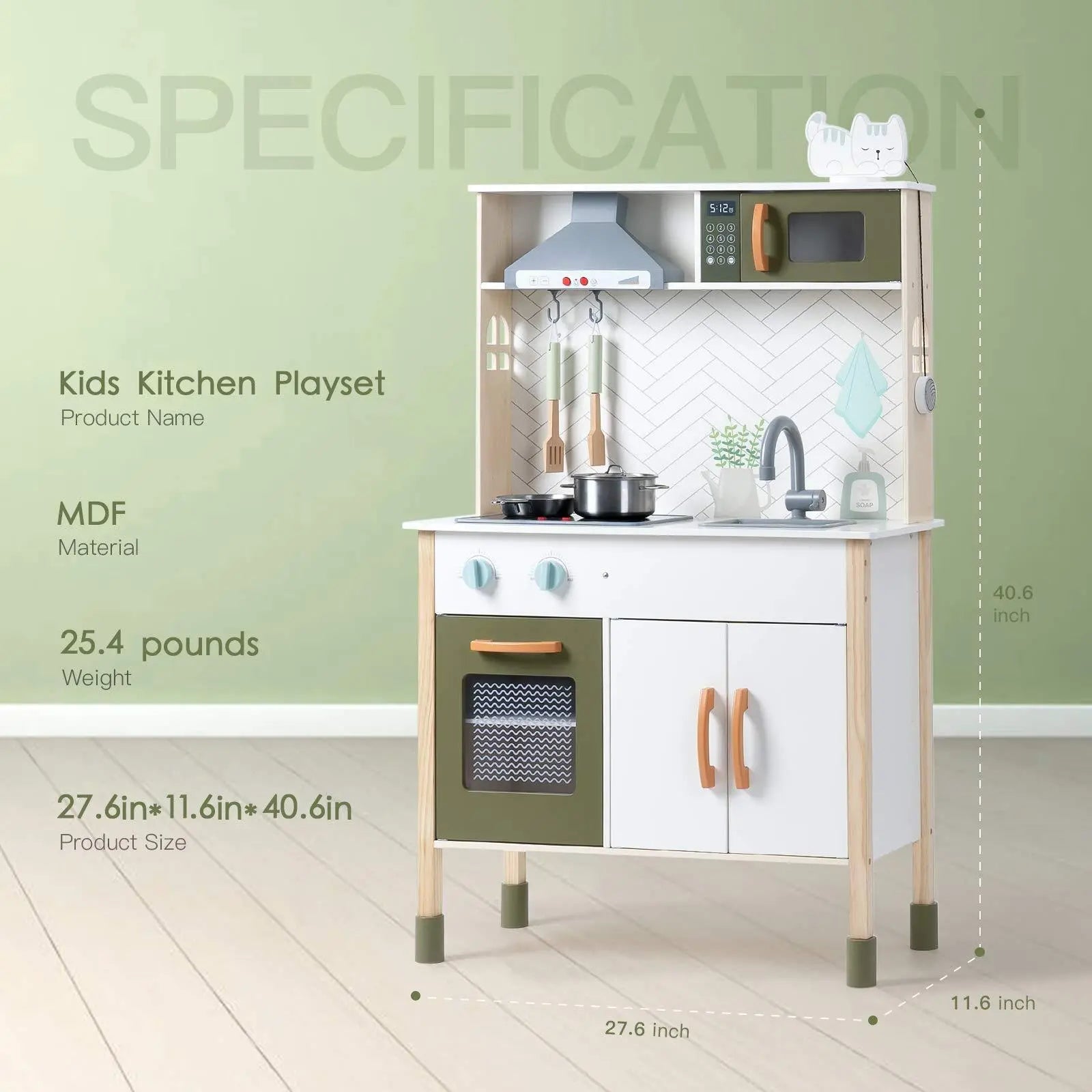 Wooden Pretend Play Kitchen Playset For Toddlers My Store