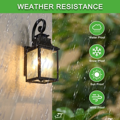 Large Outdoor Wall Light With Glass Supports Many Types Of Bulbs In 1 Pack My Store