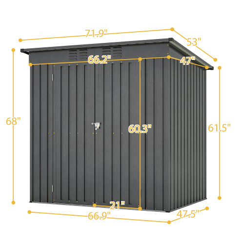 6 X 4 Ft Outdoor Storage Shed- Black Inkedjoy